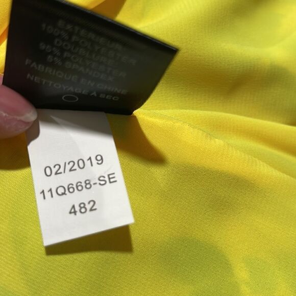 sam Edelman Yellow Retro Floral Printed Flowy Mini Dress Sz M - Picture 15 of 15